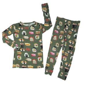 Posh Peanut Bamboo Sushi Pajama Pant Set 4T Toddler Green Whimsygoth